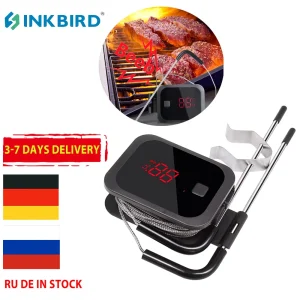INKBIRD Bluetooth Wireless BBQ termometro Food Cooking stazione meteorologica con doppie sonde Timer per forno Meat Grill Home Sensor