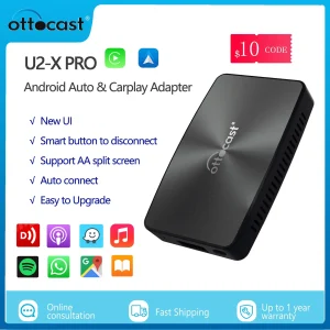 OTTOCAST U2 X PRO Wireless CarPlay Android Auto Adattatore 2 in1 Carplay Smart Box Plug Play Lettore multimediale per Toyota KIA