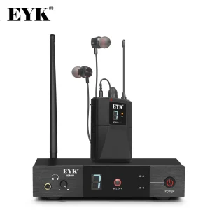 EYK IEM81 Sistema di monitoraggio auricolare wireless UHF a canale singolo 16 frequenze selezionabili Perfetto per spettacoli teatrali DJ Singer