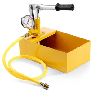 VEVOR Pompa di Prova Idrostatica, Max. 25 Bar/362 PSI, Kit Tester della Pressione dell’Acqua Manuale Idraulico a Valvola Singola, Serbatoio dell’Acqua da 1,4 Gal, Tubo da 3 Piedi Esterno 1/2 pollici