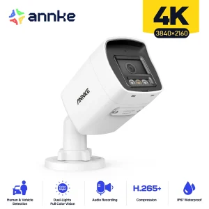 ANNKE 4K Smart Dual Light Bullet Telecamera di rete Microfono incorporato Esterno 8MP Smart Home POE IPC Supporto rilevamento veicoli persone