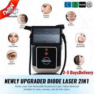 Macchina professionale per la rimozione dei tatuaggi e la depilazione del laser al titanio con ghiaccio a diodi a 4 onde 2 in 1 2025 Dispositivo portatile 808 Nano 4000W