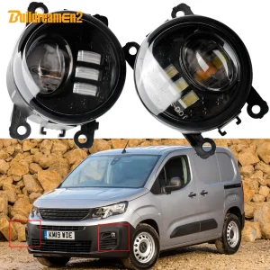 2 pezzi di aggiornamento lente LED fendinebbia per Peugeot Partner Box MPV (K9) 2012-2023 30W fendinebbia anteriore per auto DRL 3000LM assemblaggio