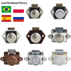 KAK 10 pz Camper Auto Push Lock RV Caravan Barca A Motore Casa Armadietto Cassetto Pulsante di Chiusura Serrature Mobili Porta Serratura Hardware