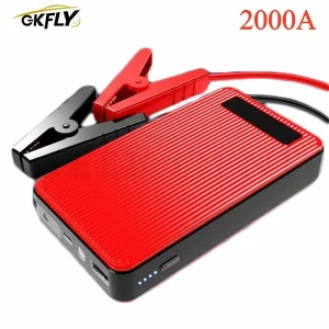 GKFLY 12V 2000A Avviatore di emergenza per auto Batteria di emergenza Booster Multifunzione 44.4Wh Caricatore portatile per banca di potere Avviamento automatico