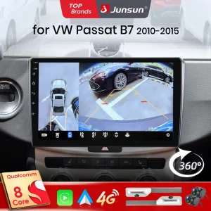 Junsun Qualcomm 8-Core 360 Macchina Fotografica Senza Fili CarPlay Android Auto Autoradio per VW Passat B6 B7 CC 2010 2011-2015 GPS M