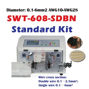 Aggiornamento SWT508-SDB SWT608-SDB Macchina spelafili automatica Doppio taglio a filo corto Srtip 0,1-6mm2 AWG10-AWG28 220 V/110 V