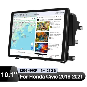JOYING 10.1 “Radio Per Auto Stereo Unità di Testa di Navigazione GPS Con Carplay Android Auto Per Honda Civic 2016 2017 2018 2019 2020 2021