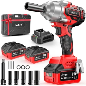 Avhrit Avhrit Avvitatore a percussione a batteria da 1/2 pollice 700 N.m, con batteria ricaricabile e caricabatterie rapido