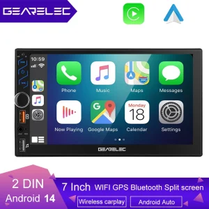 Autoradio da 7 pollici 2 Din Android 13 Carplay Android Auto Lettore multimediale per auto universale Autoradio HD Touch Screen FM Bluetooth