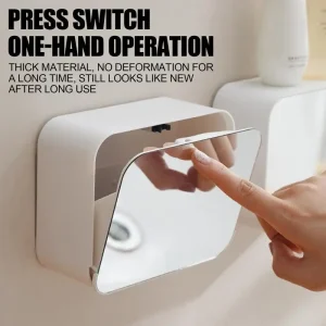 Organizzatore per montaggio a parete per bagno scatola per Organizer per trucco organizzatore per dischetti di cotone per trucco stabile con specchio senza mensola di perforazione batuffolo di cotone