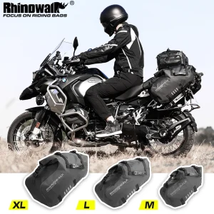 Borsa moto Rhinowalk impermeabile 18L/28L/48L grande sinistra e destra doppio lato 2 pezzi borsa laterale motore 1 pz 19-80L tronco sedile posteriore