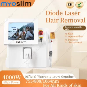 808 Alexandrite Depilazione Diodo Laser Macchina 4000W Ghiaccio Platino Corpo Viso Ascelle Testa di Raffreddamento Epilatore Indolore Permanente