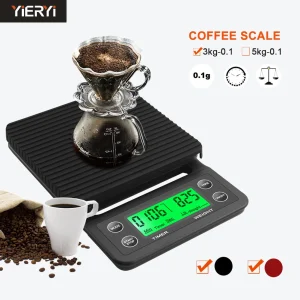 Bilancia per caffè americano da 3 kg/0,1 g 5 kg/0,1 g con timer Bilancia da cucina elettronica digitale portatile Bilancia elettronica LCD ad alta precisione