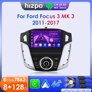Hizpo 2 Din Android 13 Autoradio per Ford Focus 3 2011 – 2017 MK3 4G Wifi DSP Stereo Carplay Auto GPS Autoradio Nnavigatore