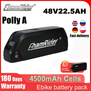 Batteria Downtube Polly A Chamrider 48V per E-bike, Celle 21700, Batteria per Bicicletta Elettrica 22.5AH 50A BMS 500W 1000W