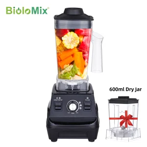 BioloMix Mini Pro 1800W frullatore per frullato ad alta potenza senza BPA 1.8L e 0.6L doppio barattolo spremiagrumi per miscelatore da cucina ad alte prestazioni