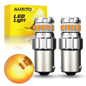 AUXITO 2Pcs Car LED Light 1156 BA15S LED giallo rosso bianco 12V P21W 7506 lampadina a LED DRL Auto Stop freno coda indicatore di direzione posteriore