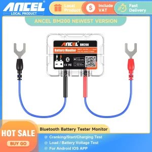 ANCEL BM200 Wireless Bluetooth 4.2 12V Monitor batteria Auto Batteria Monitoraggio della salute Tester batteria per Android IOS APP