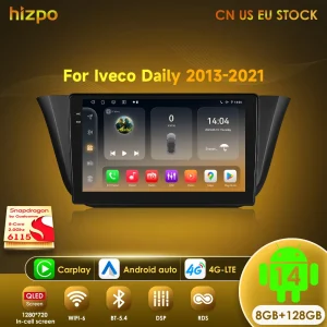 Hizpo Android 14 Autoradio Per Iveco Daily 2013-2021 Lettore Video Multimediale Navigazione Stereo GPS Carplay 9 “Schermo Automotivo