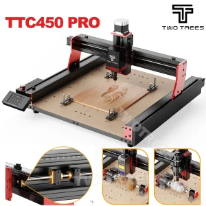 Twotrees TTC450 PRO Macchina per incisore con fresatura laser 4 assi Schermo da taglio per la lavorazione del legno fai da te Supporto per aggiornamento UI Modalità laser di commutazione