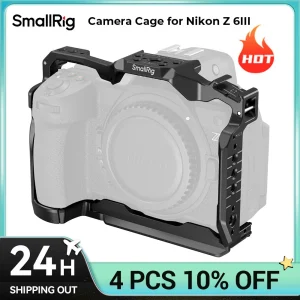 Gabbia per fotocamera SmallRig per Nikon Z 6III con piastra a sgancio rapido Arca-Swiss per DJI RS 3 /RS 3 Pro /RS 4 /RS 4 Pro o supporto per treppiede