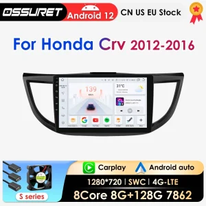 2din Android13 Autoradio Per Honda CRV 2012-2016 Auto Multimedia Navi GPS 4G-LET autoradio Carplay AI Voce RDS DSP 7862