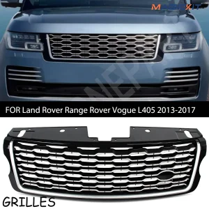 MAGICKIT griglia paraurti anteriore per Land Rover Range Rover Vogue L405 2013-2017 modello griglia paraurti anteriore cromata + accessori neri