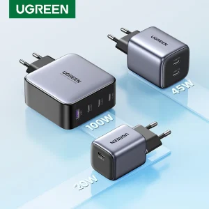UGREEN GaN100W 65W 45W 30W Caricatore rapido QC 4.0 3.0 Caricatore USB per iPhone 17 16 Pro Max Tablet MacBook Pro Air Caricatore PD per laptop