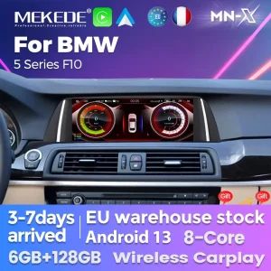 Lettore multimediale per autoradio MEKEDE per BMW serie 5 F10 F11 2011-2016 CIC NBT Android Buil-in Wireless Carplay Auto WIFI 4G DSP Lettore multimediale con Android 12 e navigazione GPS, AutoRadio 2