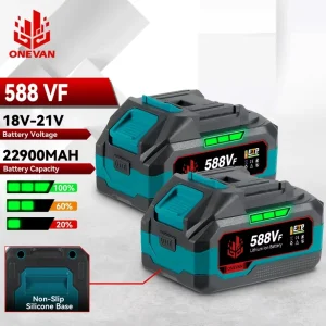 ONEVAN 21V Batteria Al Litio 928VF 29900mAh 588VF 22900mAh Indicatore di Capacità Strumento di Potere Ricaricabile Per Makita 18V Batteria Spille