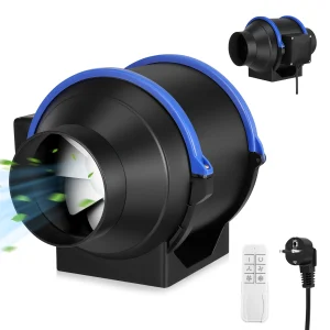 Ventilatore silenzioso per canna fumaria Ventilatore a canale in linea regolabile da 100 mm, per macchine da bagno, uffici, fabbriche e incisione laser