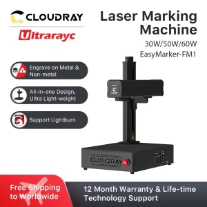 Cloudray 30W 50W 60W Macchina per marcatura portatile all-in-one Incisione laser a fibra su acciaio inossidabile Marchio di etichette per animali domestici per gioielli in alluminio