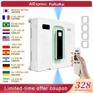 Robot aspirapolvere elettrico automatico PuRuiKai per la pulizia dei vetri con controllo remoto tramite APP, spray automatico bidirezionale