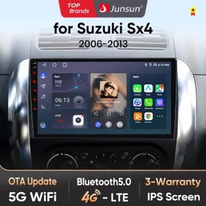 Autoradio Junsun AI 4G LTE Wireless CarPlay Android Auto per Suzuki SX4 2006 2007 2008 2009 2010-2013 GPS Navi BT DSP RDS FM