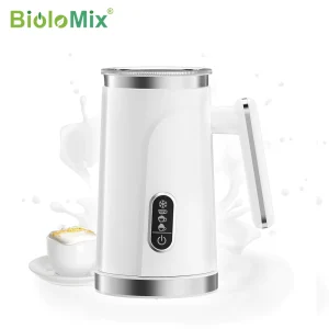 BioloMix, scaldalatte automatico caldo e freddo 4 in 1 per latte, macchina per schiuma, cioccolate calde, cappuccino