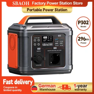 Centrale elettrica portatile 300 W, torcia LED generatore 296 Wh, generatore di energia mobile per viaggi/campeggio/all’aperto (P302)