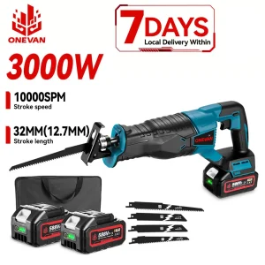 ONEVAN 3000W 10000SPM Cordless Elettrico Sega Alternativa Legno Metallo Taglio di Tubi Sega Elettrica Motosega Per Makita 18v Batteria