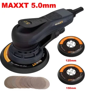 MAXXT 350W Levigatrice orbitale elettrica Levigatrice per la lavorazione del legno Lucidatrice per carrozzeria per auto Rettifica motore senza spazzole con cuscinetti da 150mm/125mm