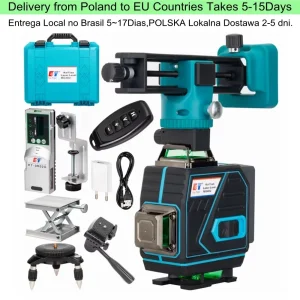KaiTian 360 Linea Livello Laser Autolivellante Croce Orizzontale e Verticale Super Potente Verde 16 Linee Ricevitore di Livello Laser Nivel 4D