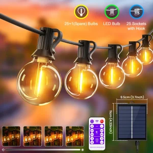 Lucine solari da esterno, lucine da esterno a LED alimentate tramite USB e ad energia solare con lampadine infrangibili IP44 per lucine da patio