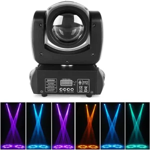 Testa mobile LED 100W Beam DMX Light con 7 colori 8 gobo rotante effetto prisma suono arriva per DJ Party Club Event