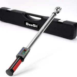 Chiave dinamometrica digitale Seesii 1/2″ Drive 340N.m Precisione di coppia 2% Chiave dinamometrica elettrica con 3 modalità regolabili per la cura dell’auto