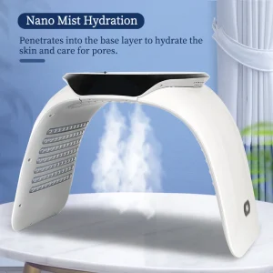 Spettrometro spray per integratore d’acqua nano freddo e caldo Strumento di bellezza per maschera di ringiovanimento fotonico PDT a luce rossa dinamica colorata