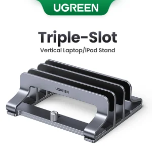 Supporto per Laptop verticale UGREEN per MacBook Air Pro supporto per Notebook in alluminio con triplo slot per supporto per telefono iPad per Tablet MacBook Pro