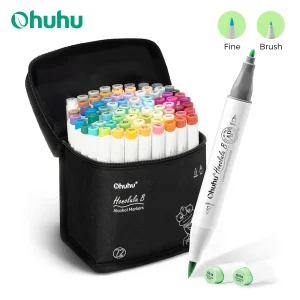 Ohuhu Honolulu B Pennarelli Set Pennarelli colorati Pennarelli artistici con alcol Doppia punta ricaricabili Schizzi Disegno Manga Materiale scolastico