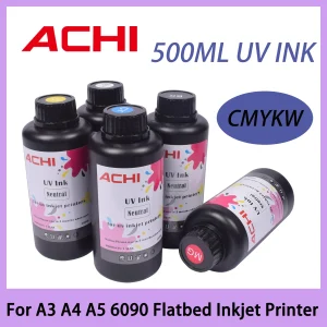 CMYKW 5*500ML Inchiostro UV per R1390 L800 XP600 TX800 Testina di stampa per UV A3 A4 A5 6090 Stampante a getto d’inchiostro a base piatta US Stock