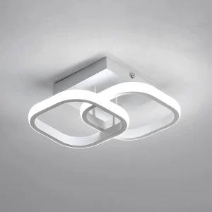 Plafoniera a LED, Lampada da soffitto quadrata in acrilico da 24 W, Lampadario moderno per camera da letto, Illuminazione da soffitto per ingresso, Luce bianca
