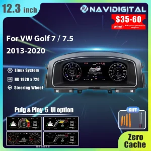 Cluster cruscotto digitale LCD da 12,3 ” per VW Golf7 MK7 2013-2020 anni Supporto HDMI Carplay Radio Pannello strumenti Cockpit