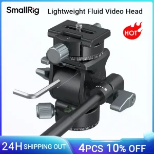 SmallRig testa Video fluida leggera girevole a 360 ° con impugnatura telescopica rimovibile regolabile leggero portatile 3457
